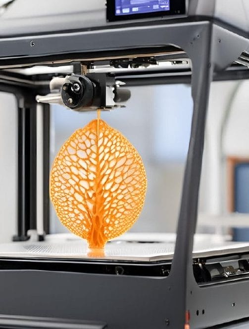 3D printing orange leaflike object